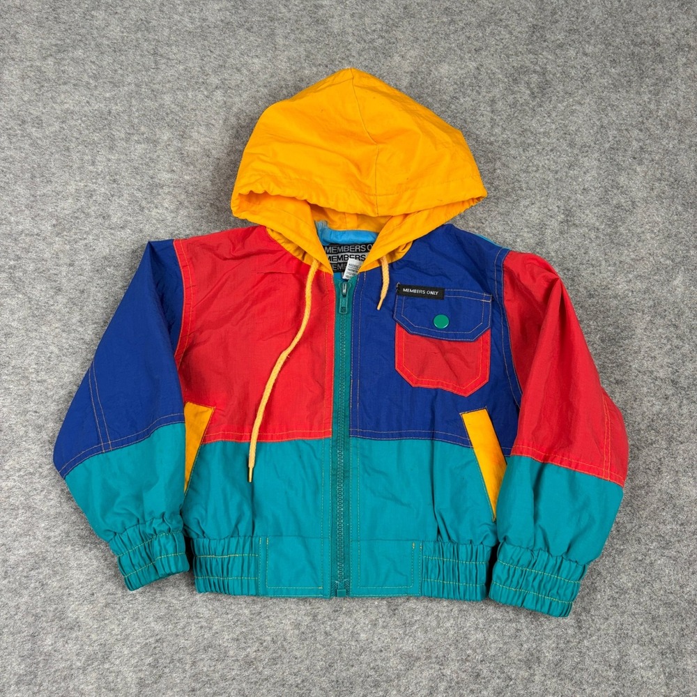 Members Only Windbreaker Jacket Unisex 4 Vintage Colorblock Hooded‎ Zip Up